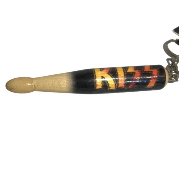 KISS Mini Wood Drumstick Keychain Solo Album Faces Rock Express - Picture 2 of 7